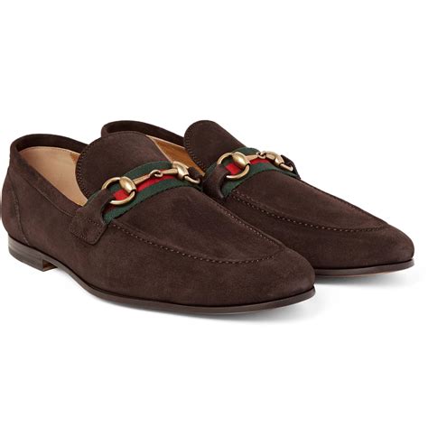 gucci horsebit loafers brown|gucci brown suede horsebit loafers.